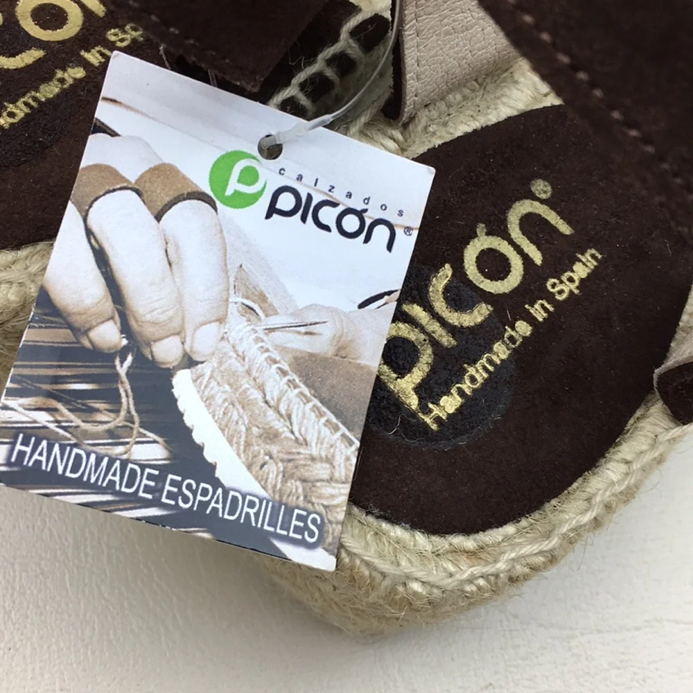 Picon Leopard Leather Handmade Espadrilles NWT